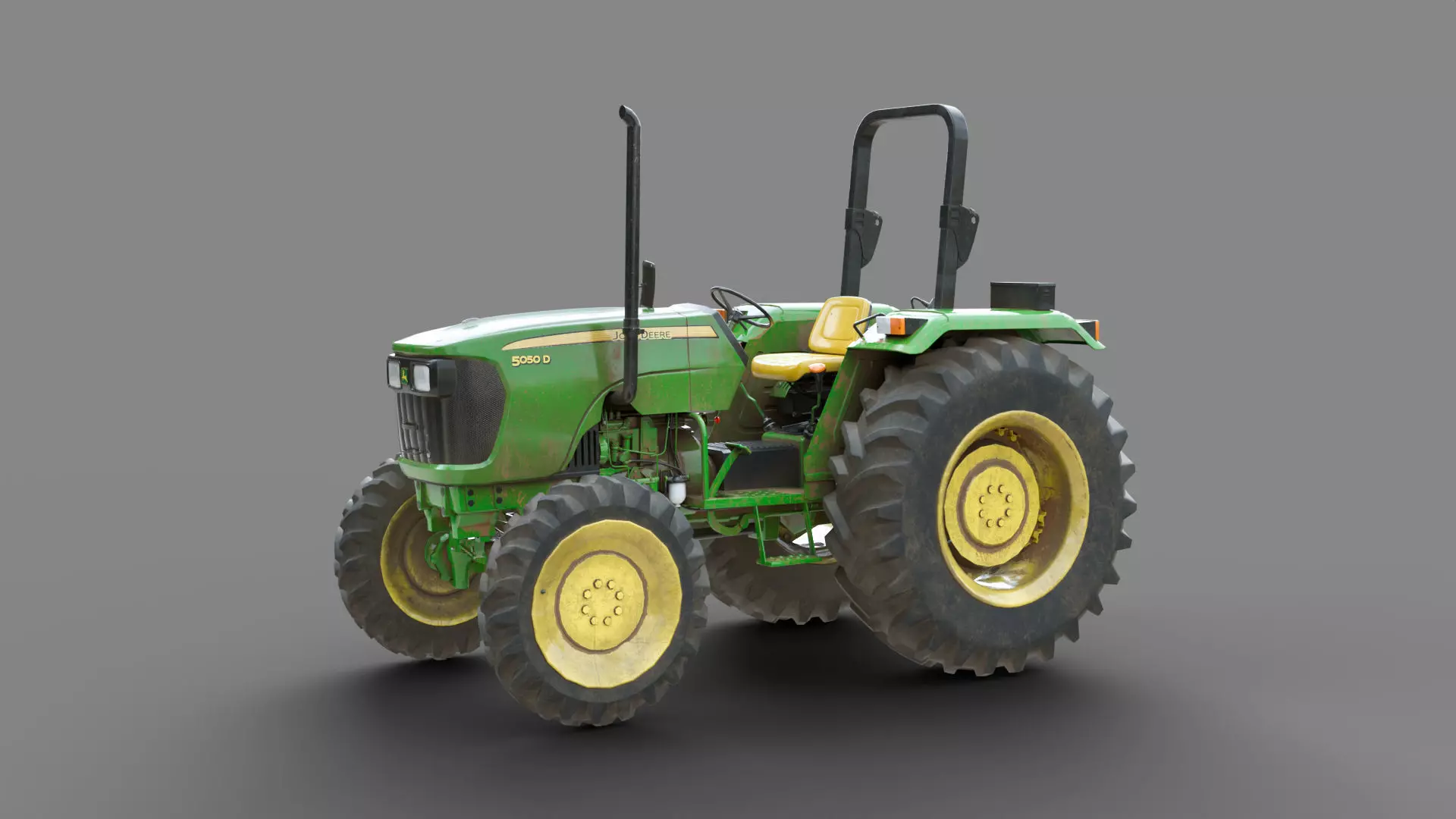 Game Ready John Deere 5050D Tractor Low-poly 3D model_0