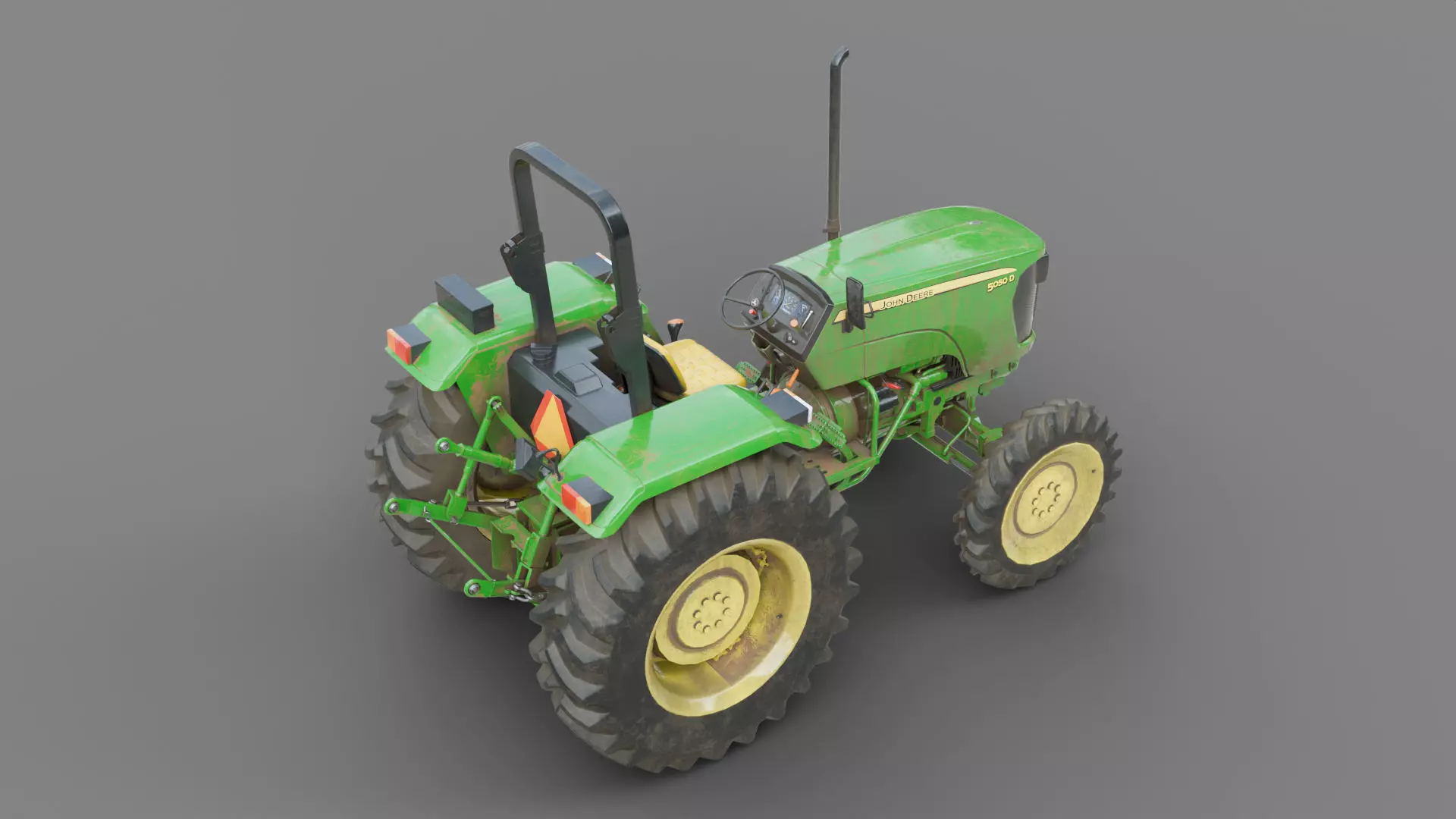 Game Ready John Deere 5050D Tractor Low-poly 3D model_11