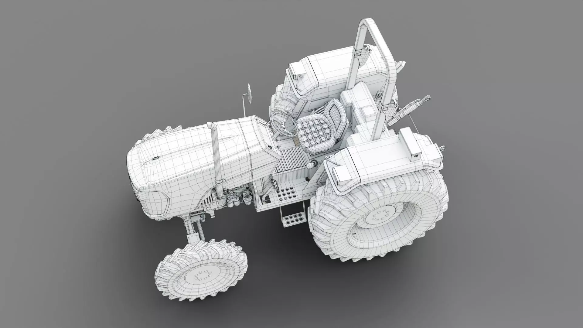 Game Ready John Deere 5050D Tractor Low-poly 3D model_9