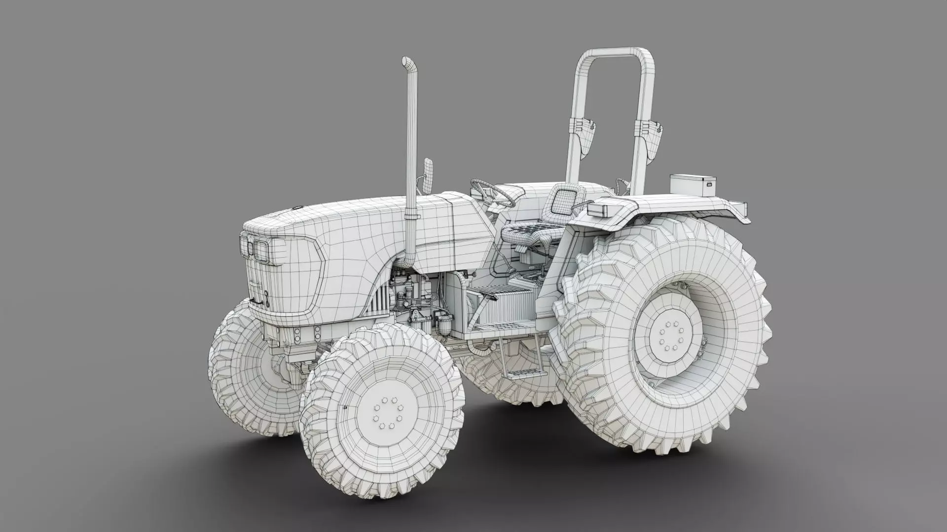 Game Ready John Deere 5050D Tractor Low-poly 3D model_5