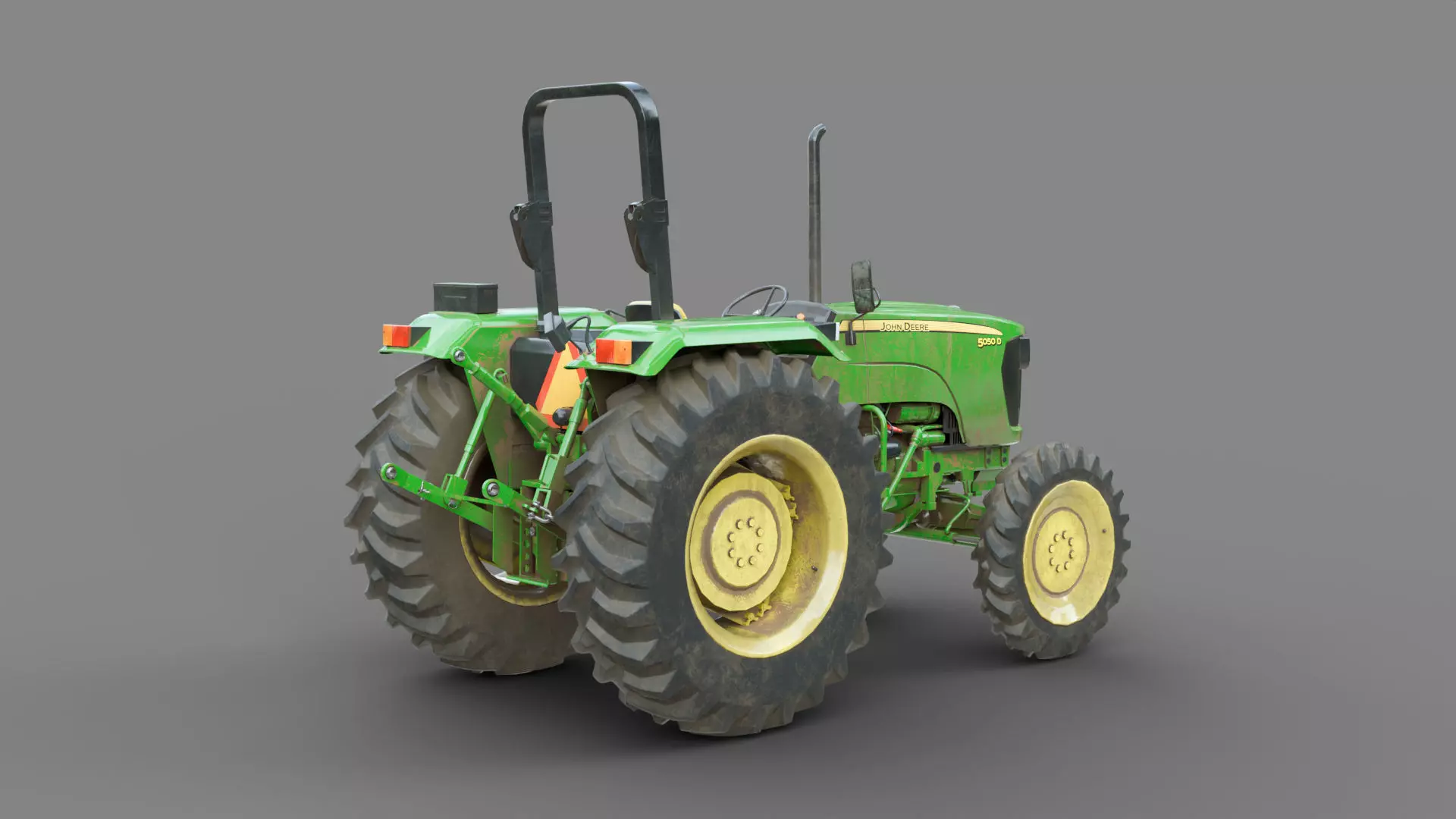 Game Ready John Deere 5050D Tractor Low-poly 3D model_2