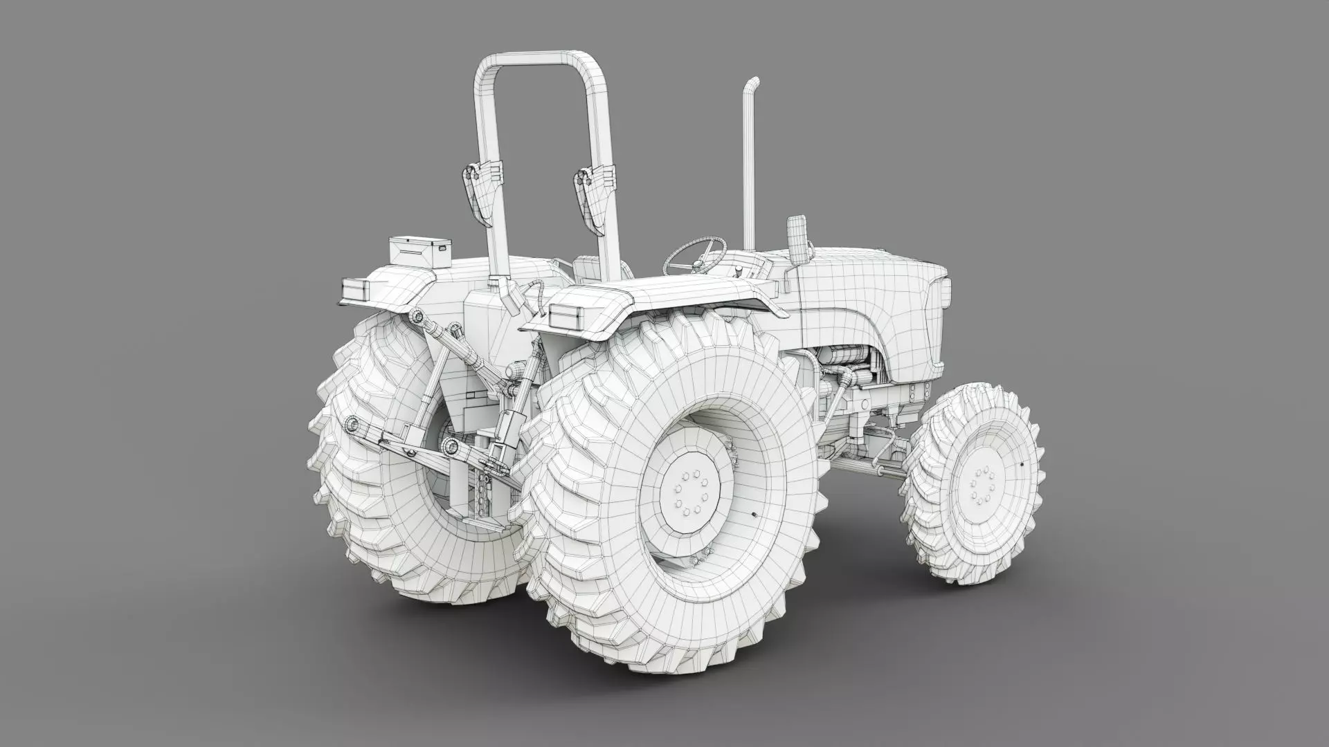 Game Ready John Deere 5050D Tractor Low-poly 3D model_7