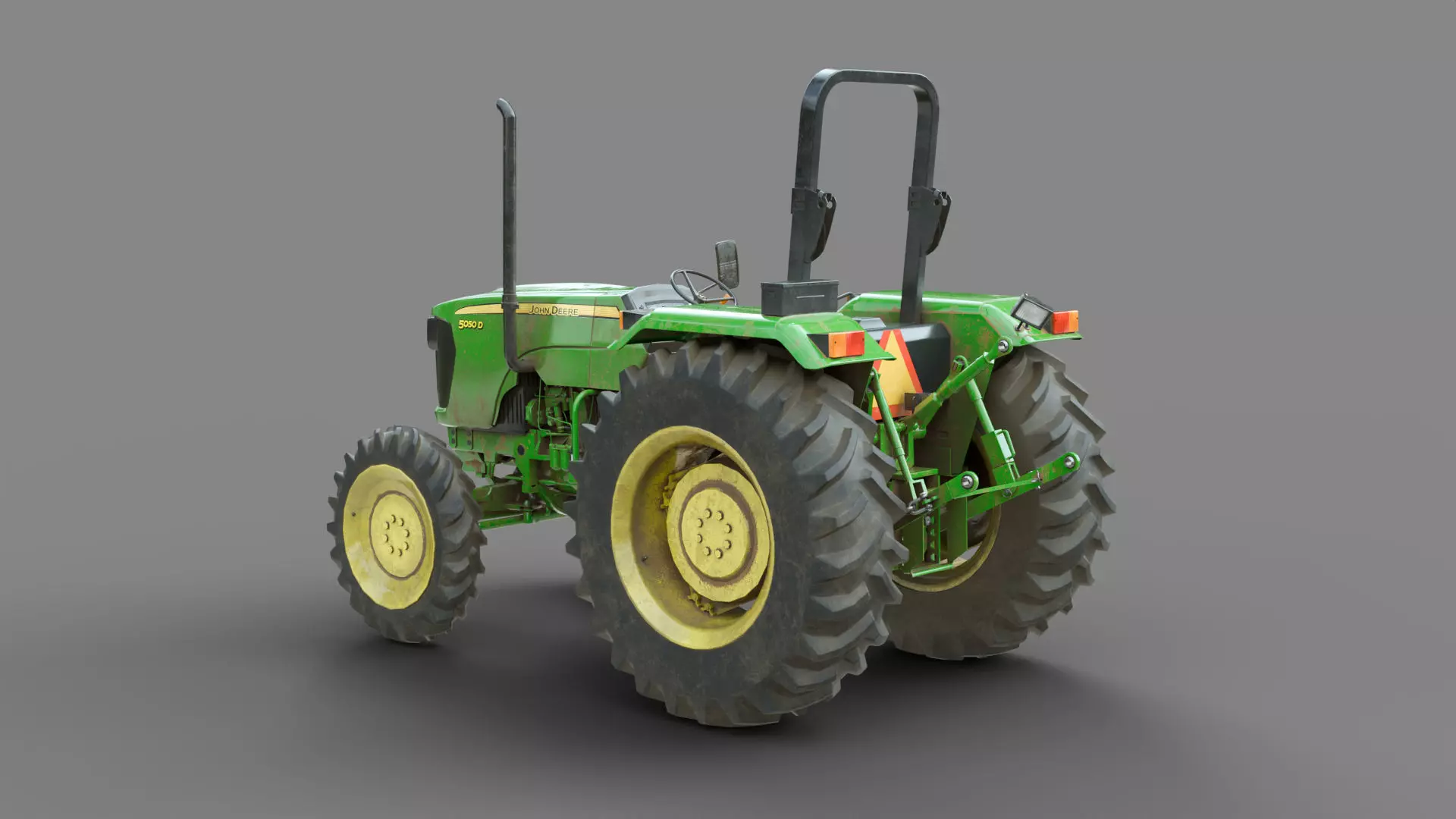 Game Ready John Deere 5050D Tractor Low-poly 3D model_1