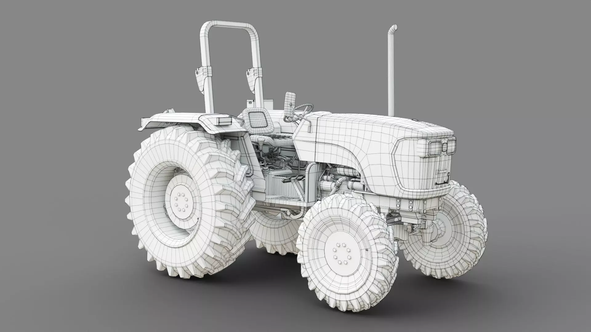 Game Ready John Deere 5050D Tractor Low-poly 3D model_8