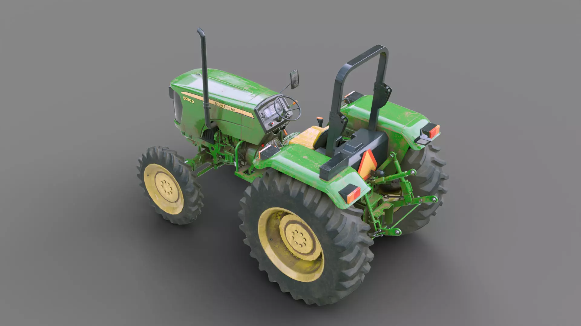 Game Ready John Deere 5050D Tractor Low-poly 3D model_12
