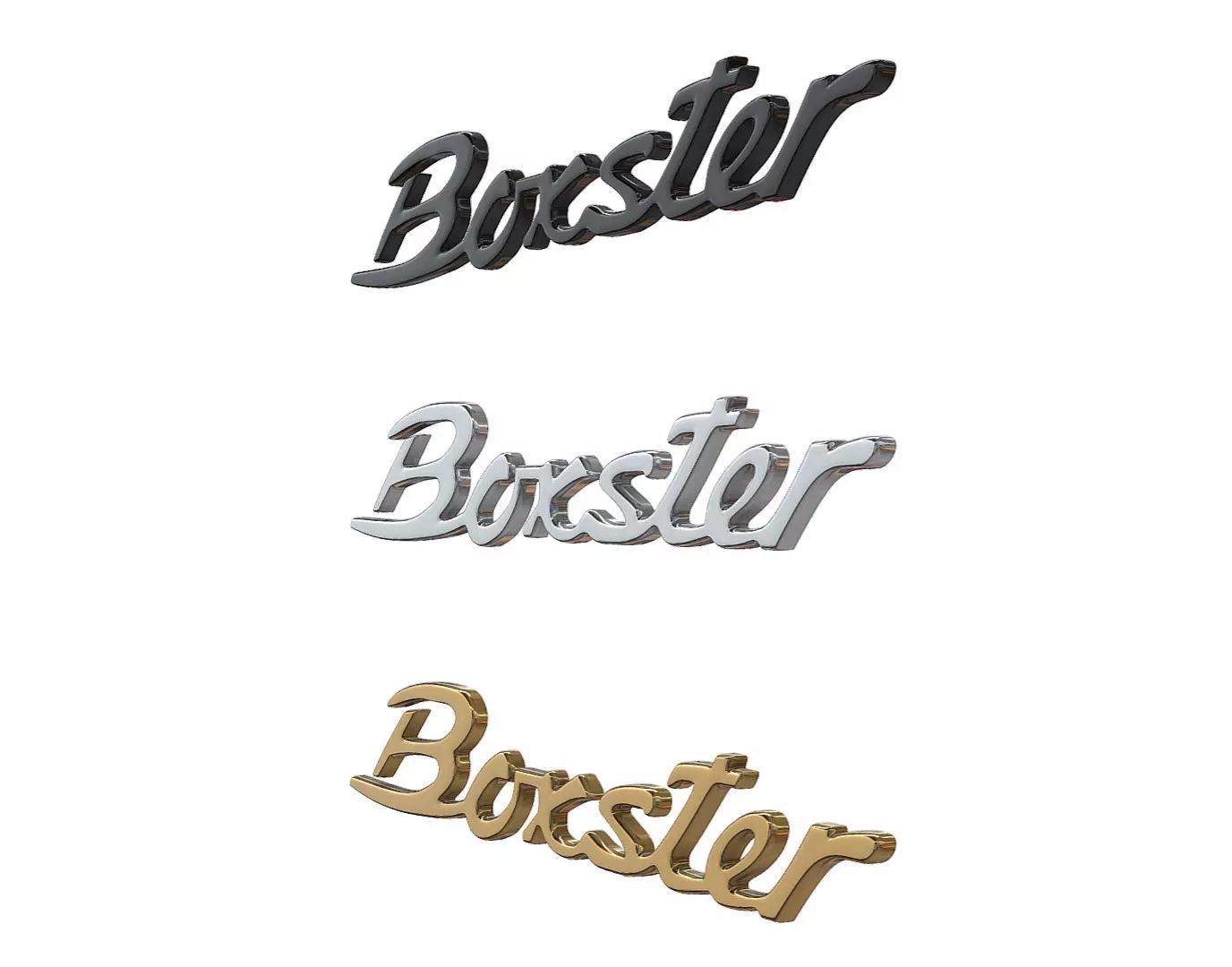 Boxster nameplate Porsche 3D print model_3