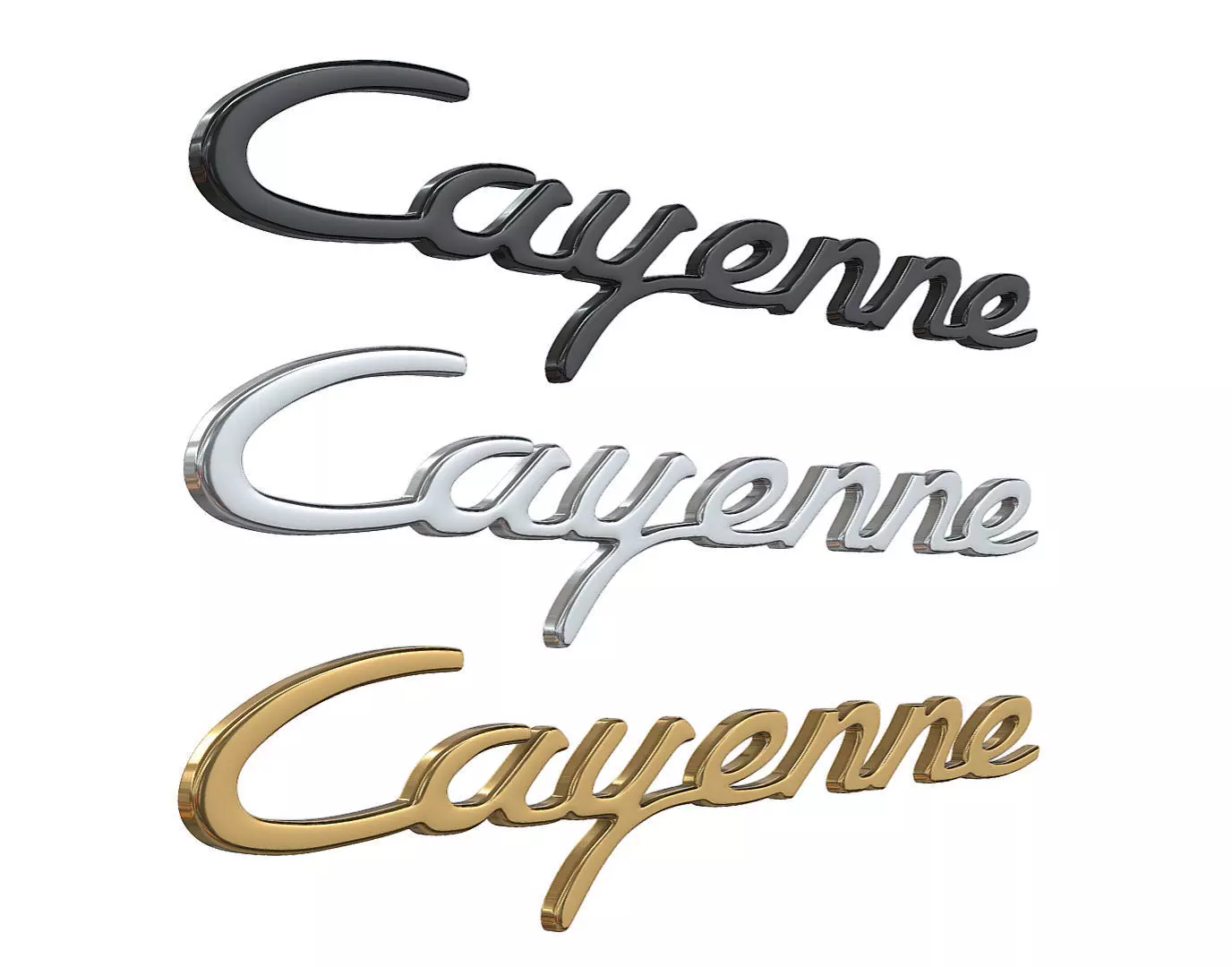 Cayenne nameplate Porsche  3D print model_0