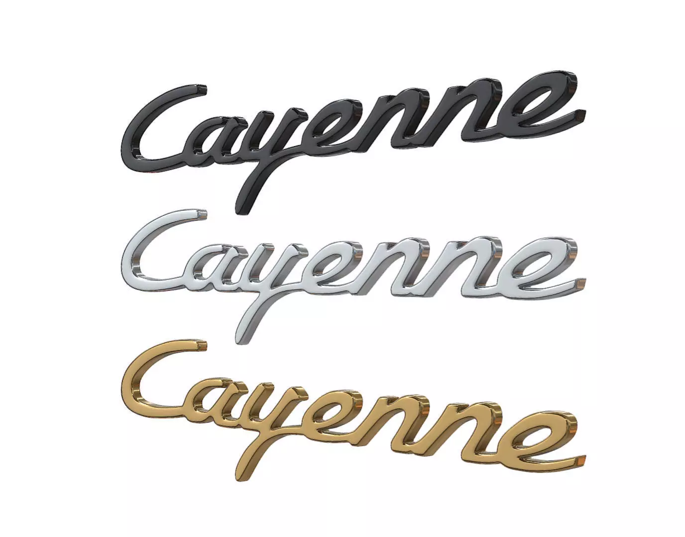 Cayenne nameplate Porsche  3D print model_2