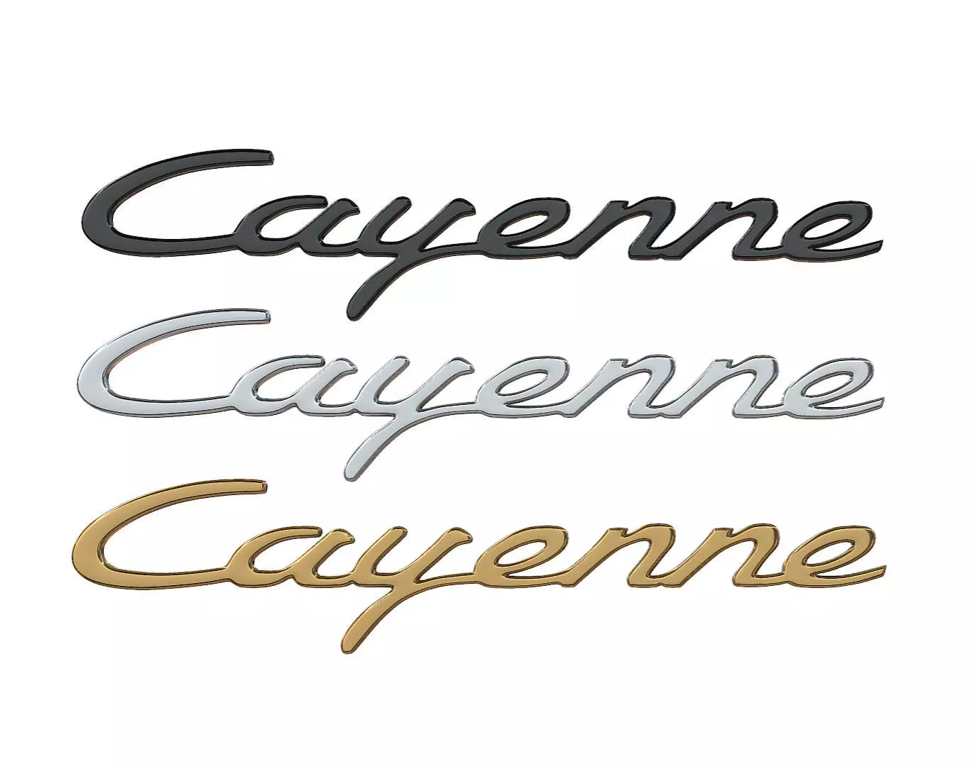 Cayenne nameplate Porsche  3D print model_1