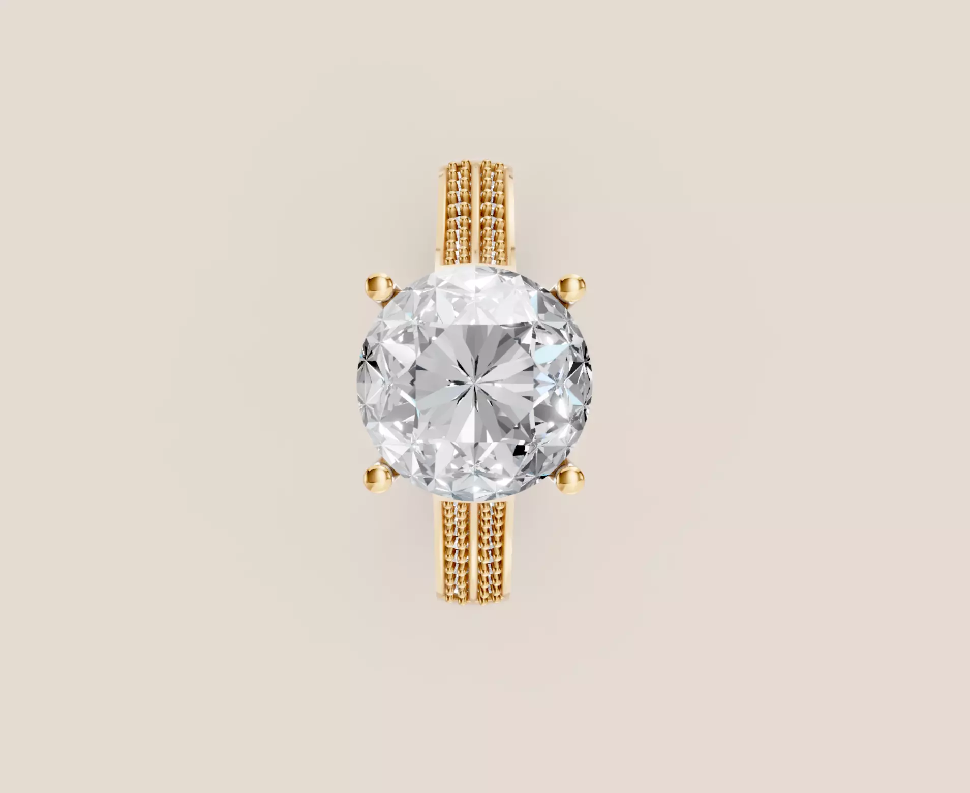 Solitaire Ring 3D print model_2