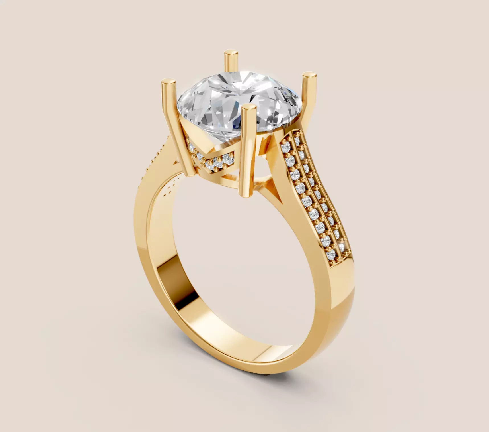 Solitaire Ring 3D print model_0