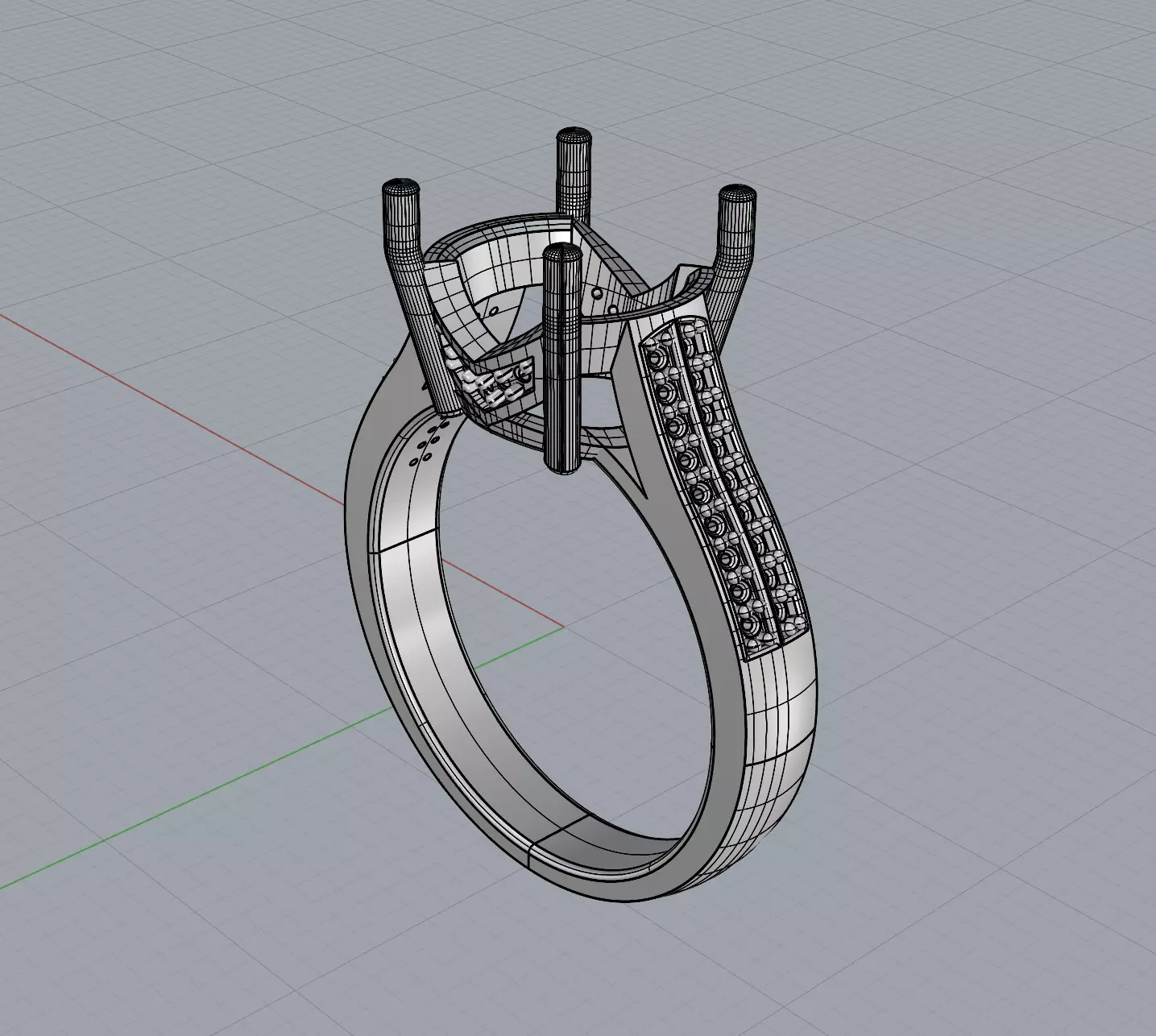Solitaire Ring 3D print model_3