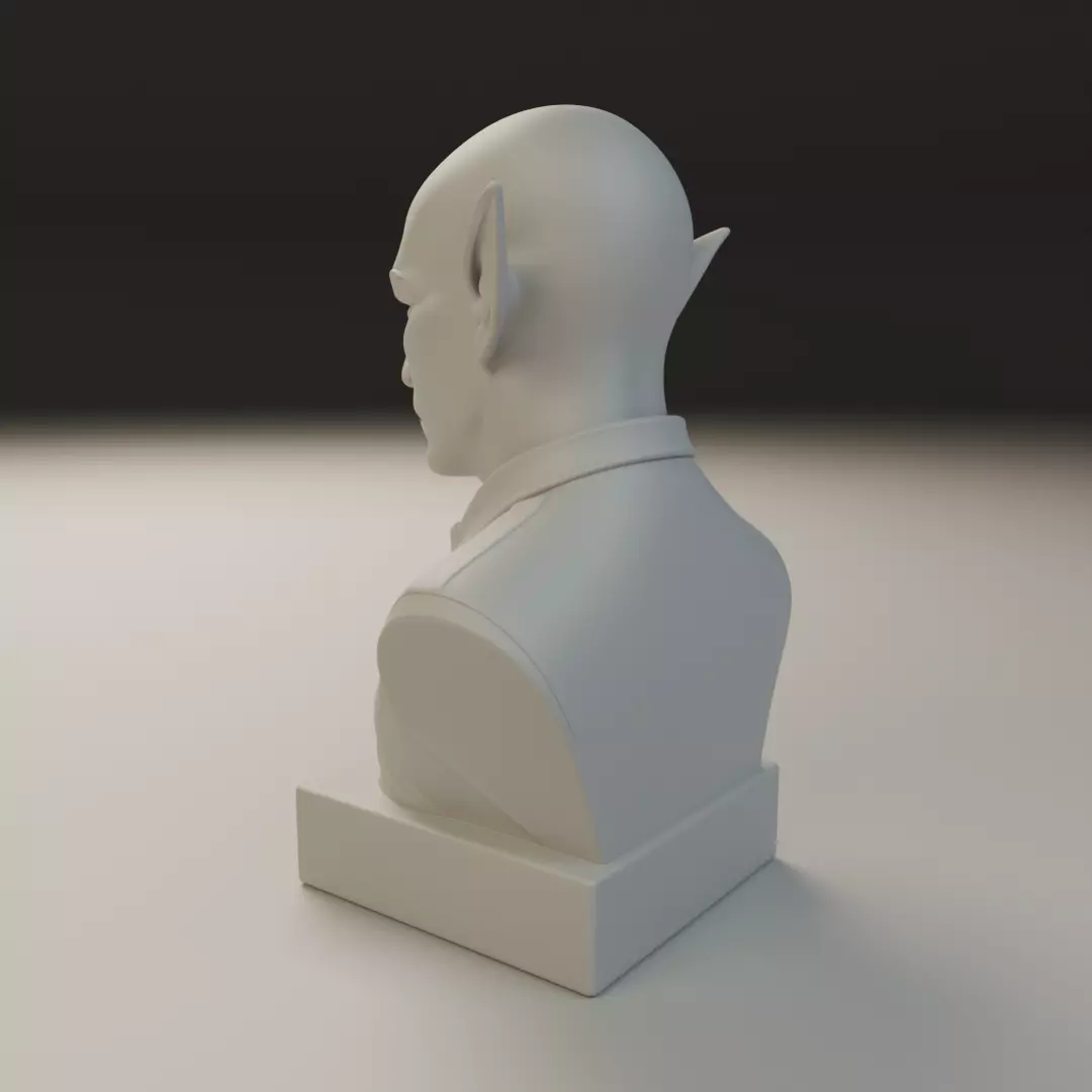 modern elf bust 3D print model_8