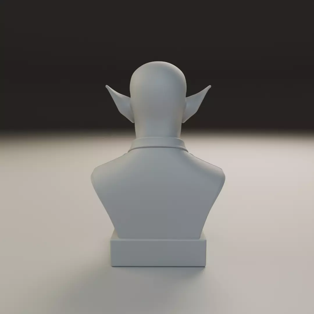 modern elf bust 3D print model_6