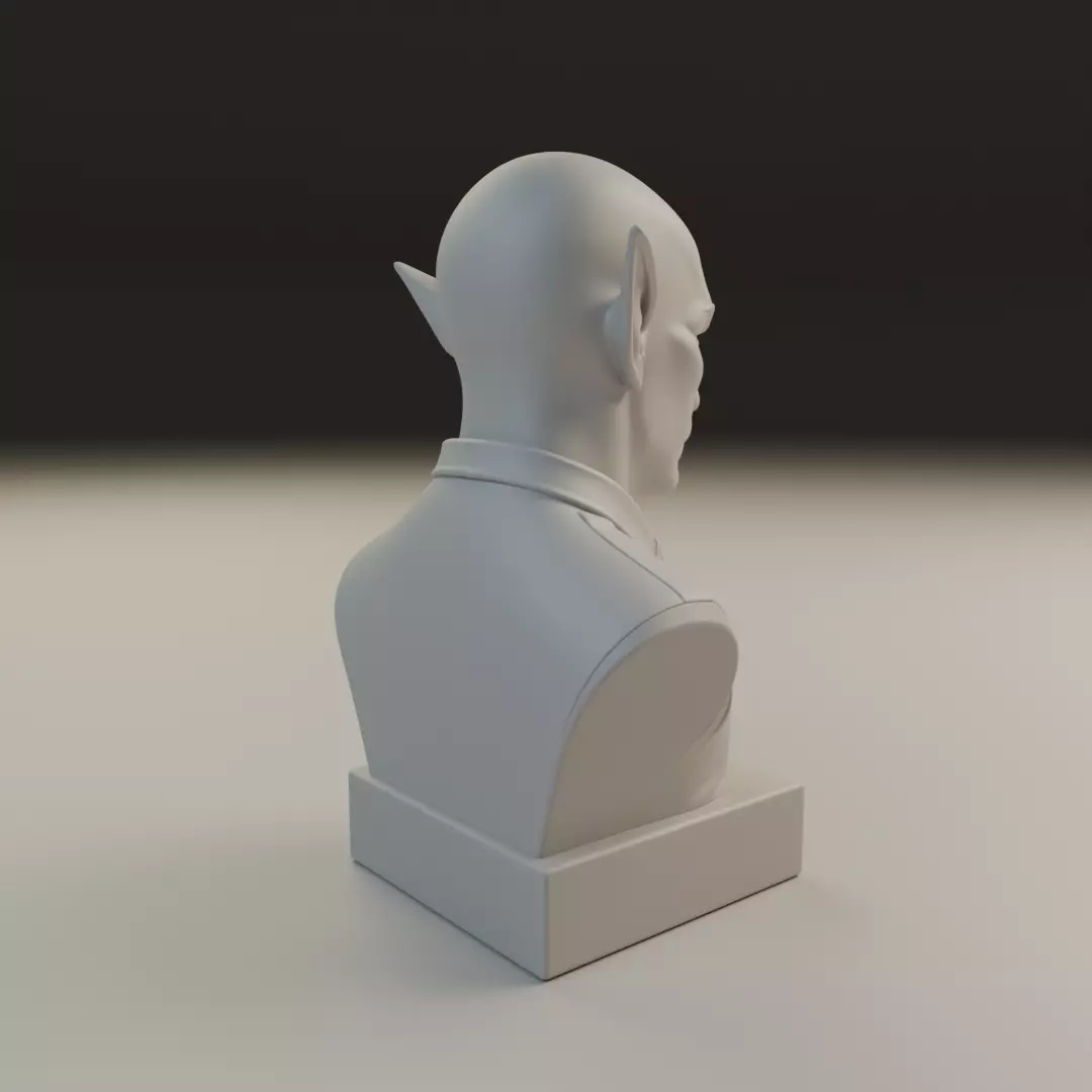 modern elf bust 3D print model_14