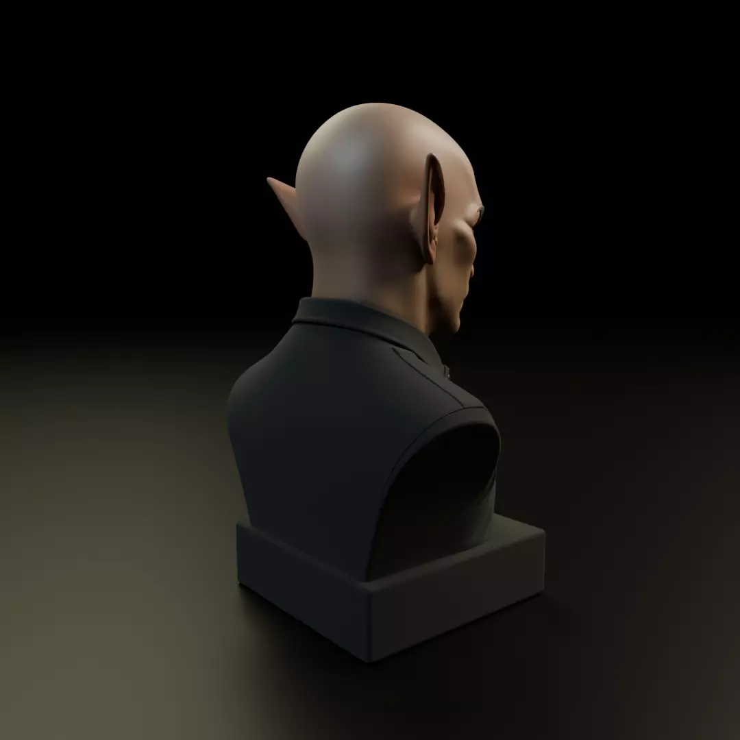 modern elf bust 3D print model_13