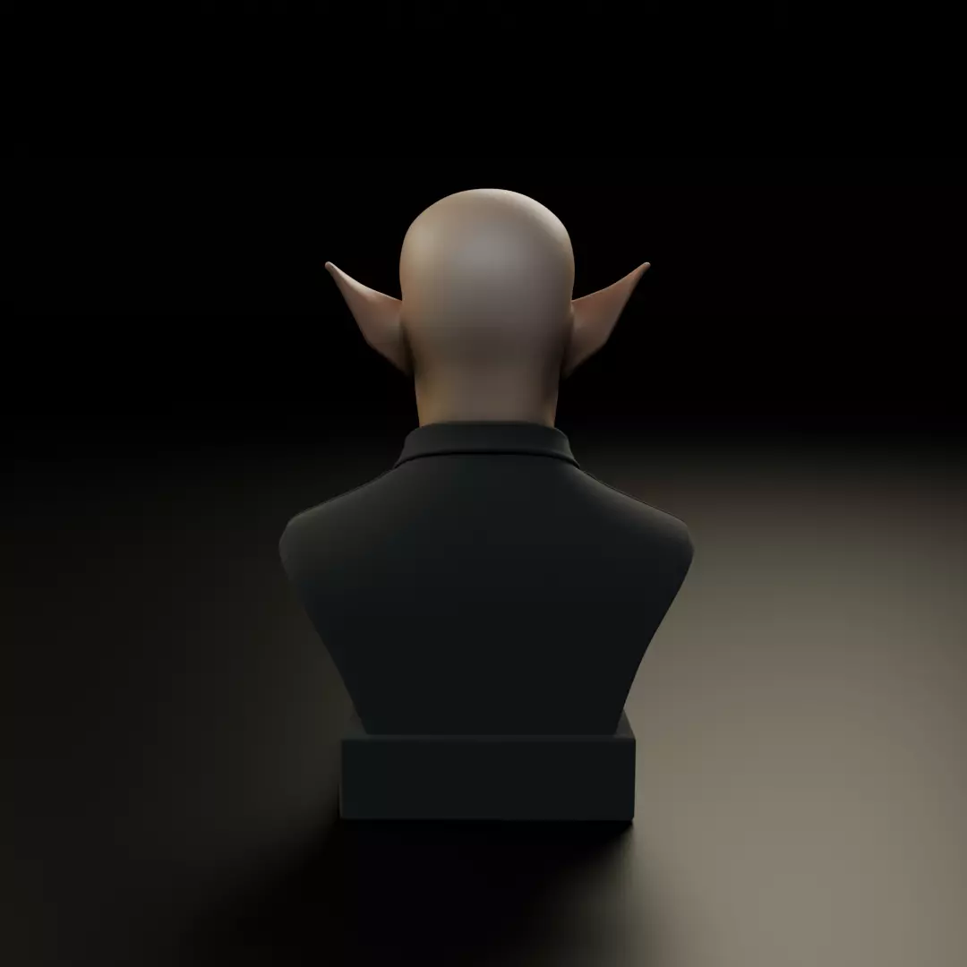 modern elf bust 3D print model_5