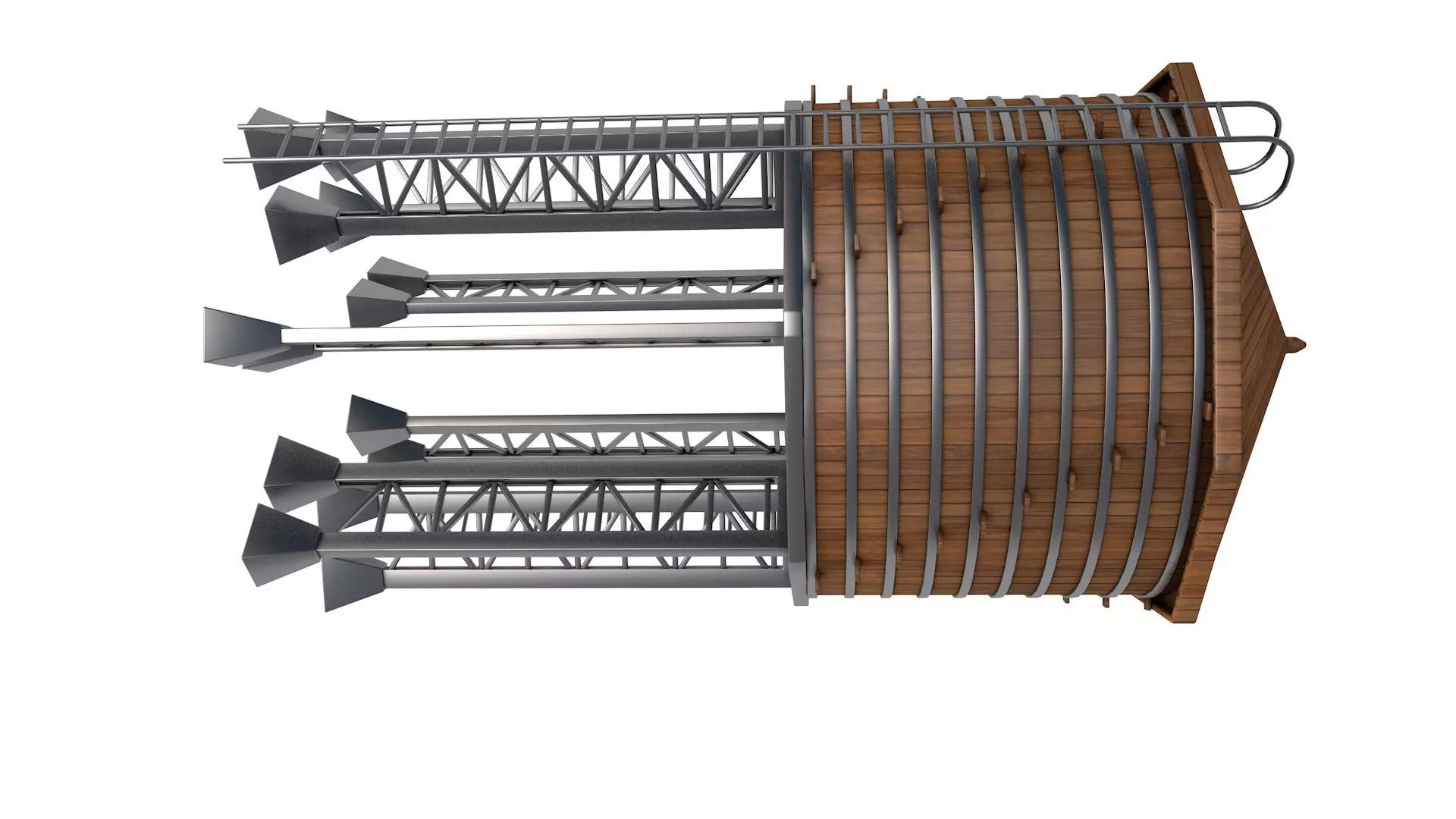 Wooden Water Tower 3D model_1