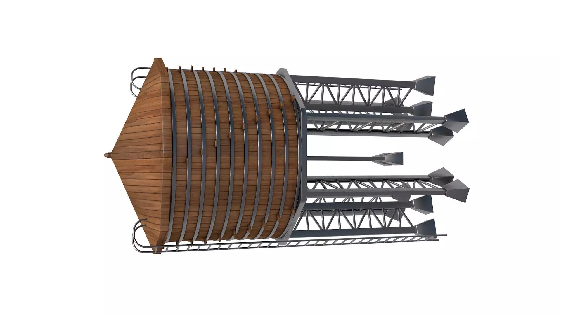 Wooden Water Tower 3D model_3