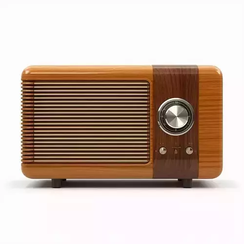  Retro Wooden Radio 3D Model Vintage Broadcast Receiver