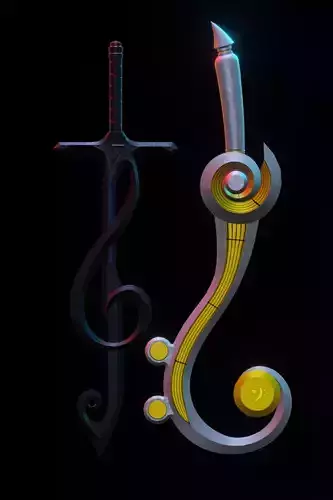 Music Note sword Series 3d model 