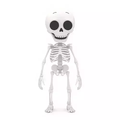 Halloween Cartoon Skeleton Character 3D Model  Halloween Mascot