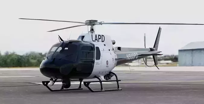Helicopter Police LAPD Airbus Eurocopter AS350 Ecureuil II