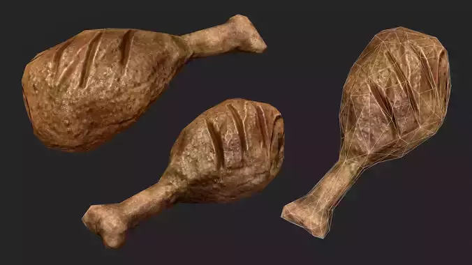 Chicken Leg Free low-poly 3D model