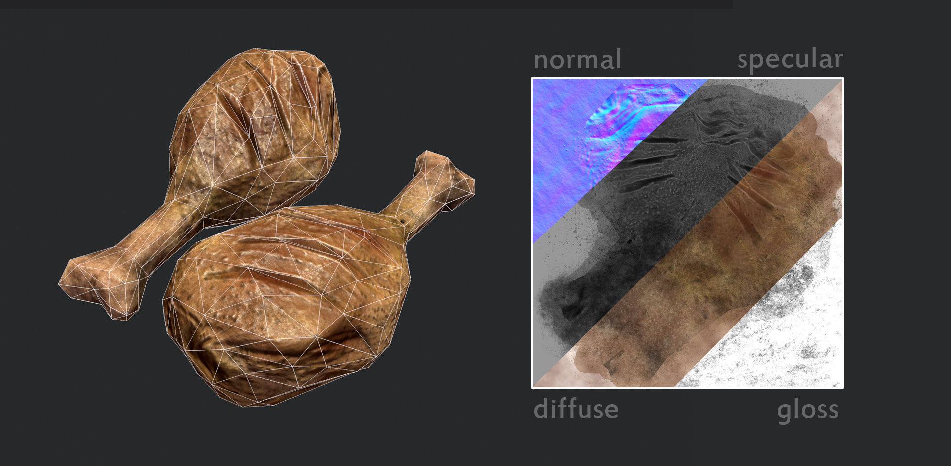 Chicken Leg Free low-poly 3D model_2