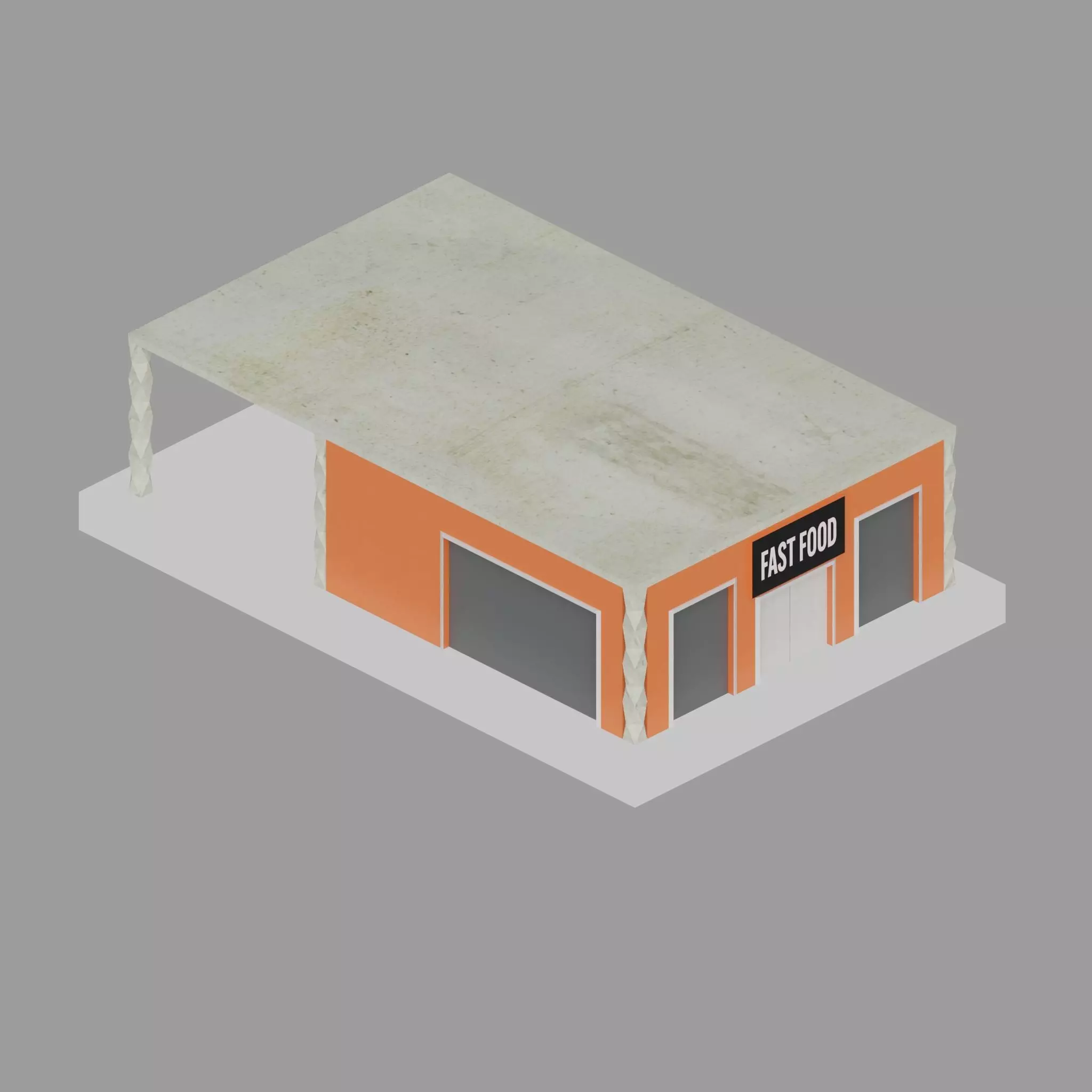 Low Poly City Pack Game Ready Buildings Low-poly 3D model_12