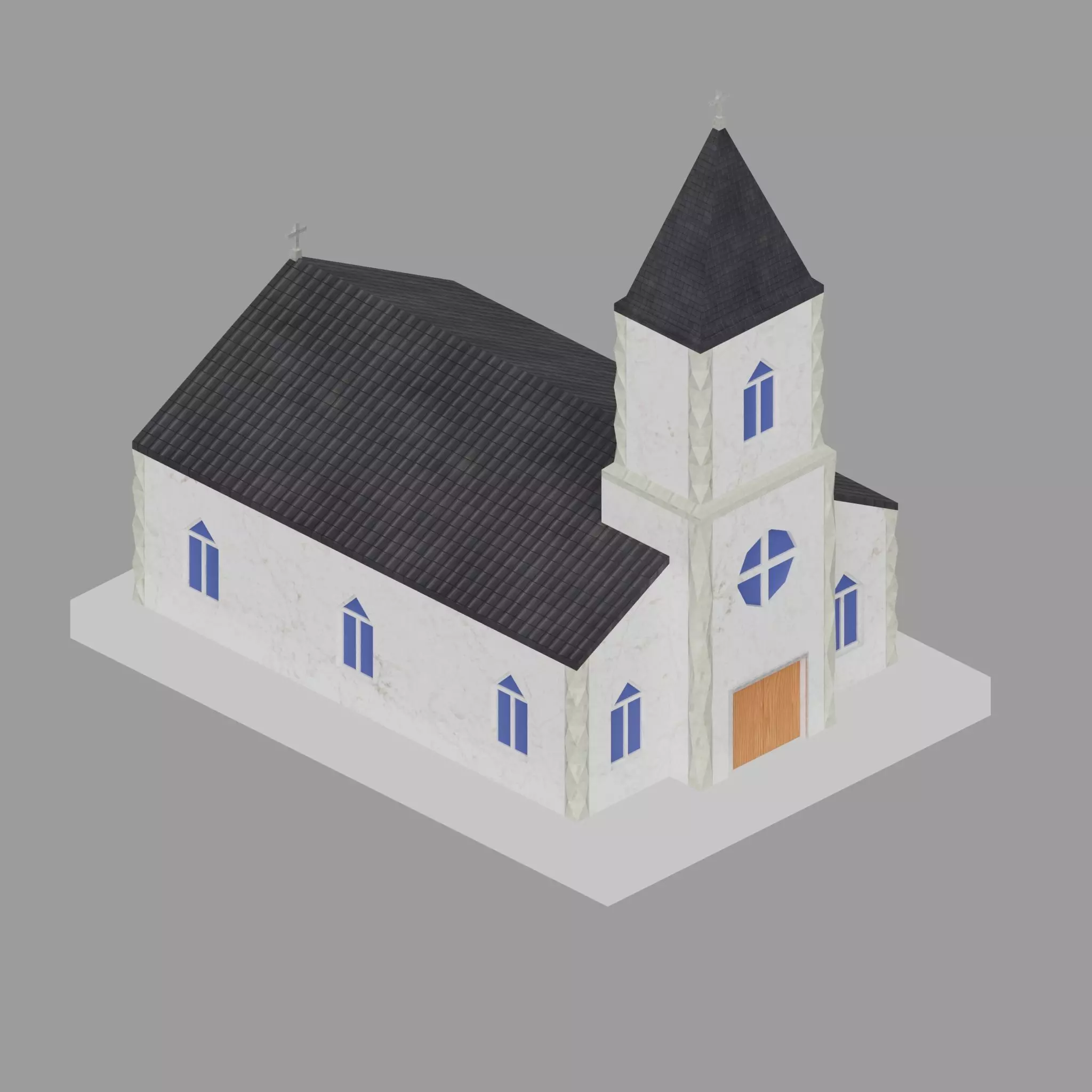 Low Poly City Pack Game Ready Buildings Low-poly 3D model_6