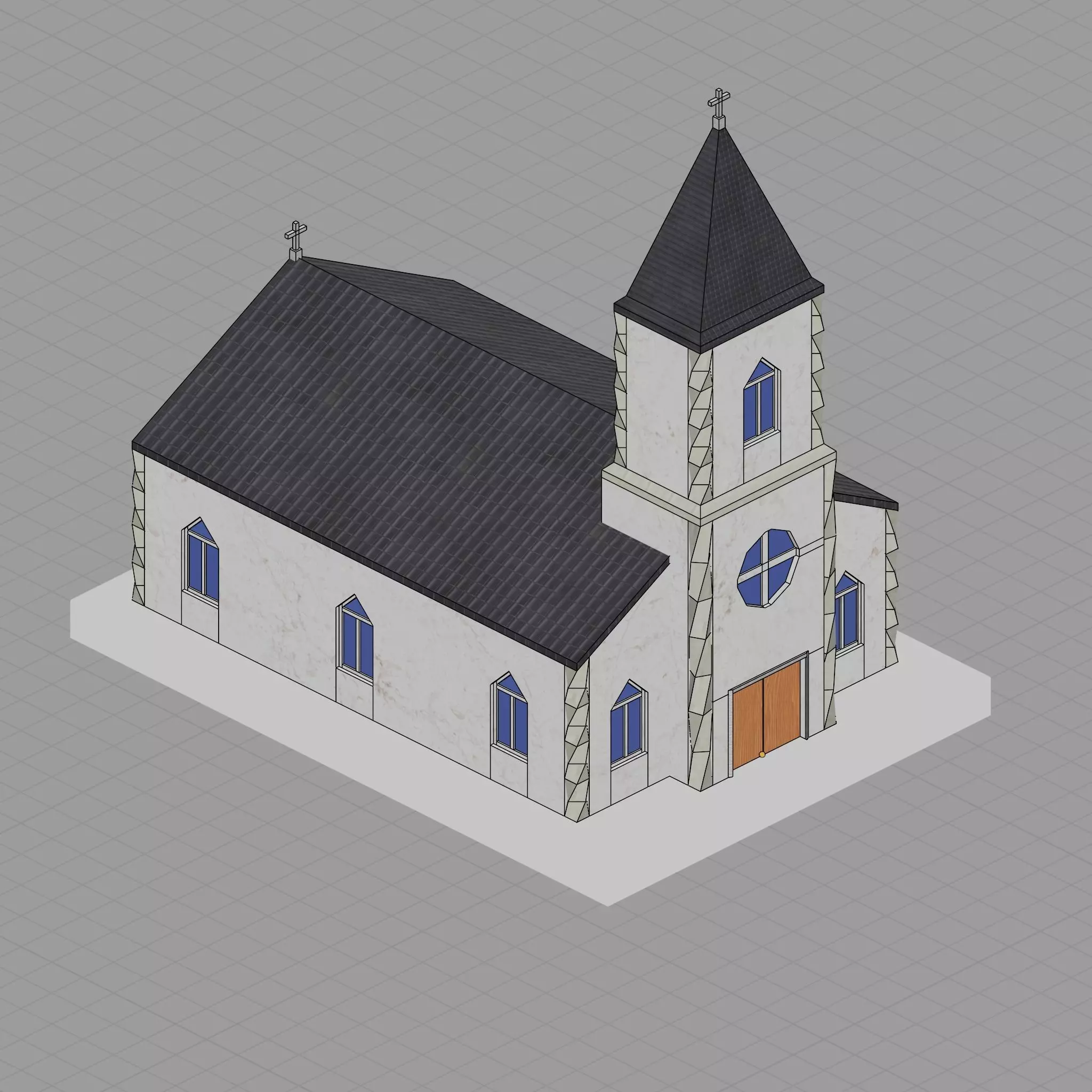 Low Poly City Pack Game Ready Buildings Low-poly 3D model_7