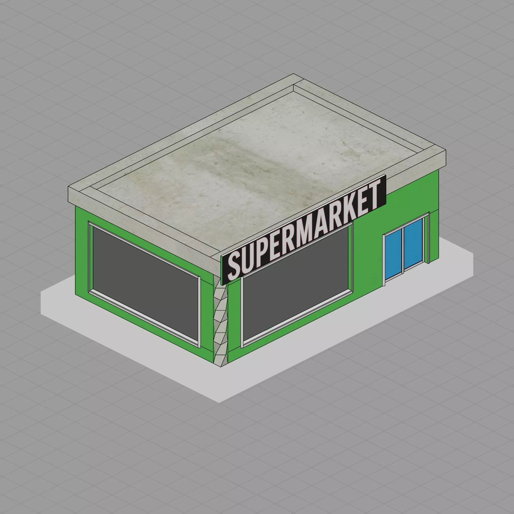 Low Poly City Pack Game Ready Buildings Low-poly 3D model_21