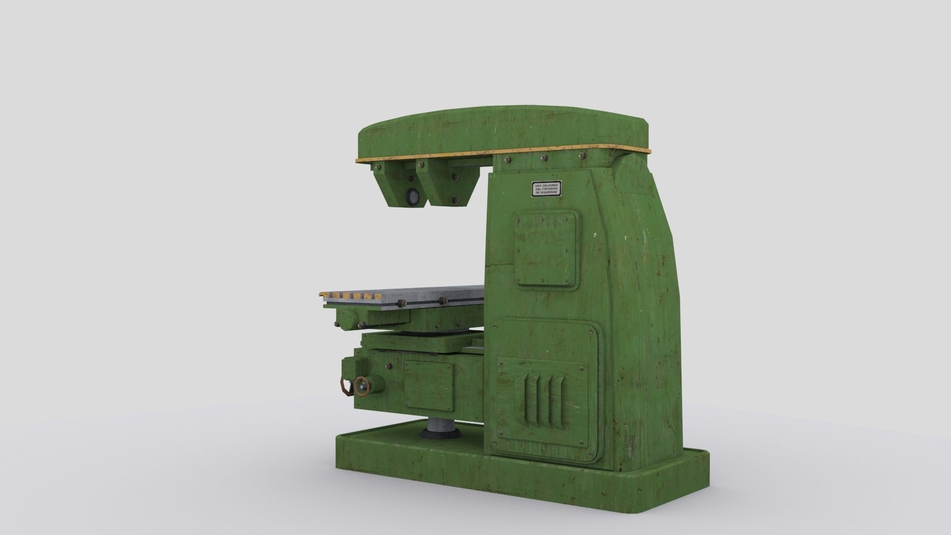 horizontal milling machine 1 Low-poly 3D model_4
