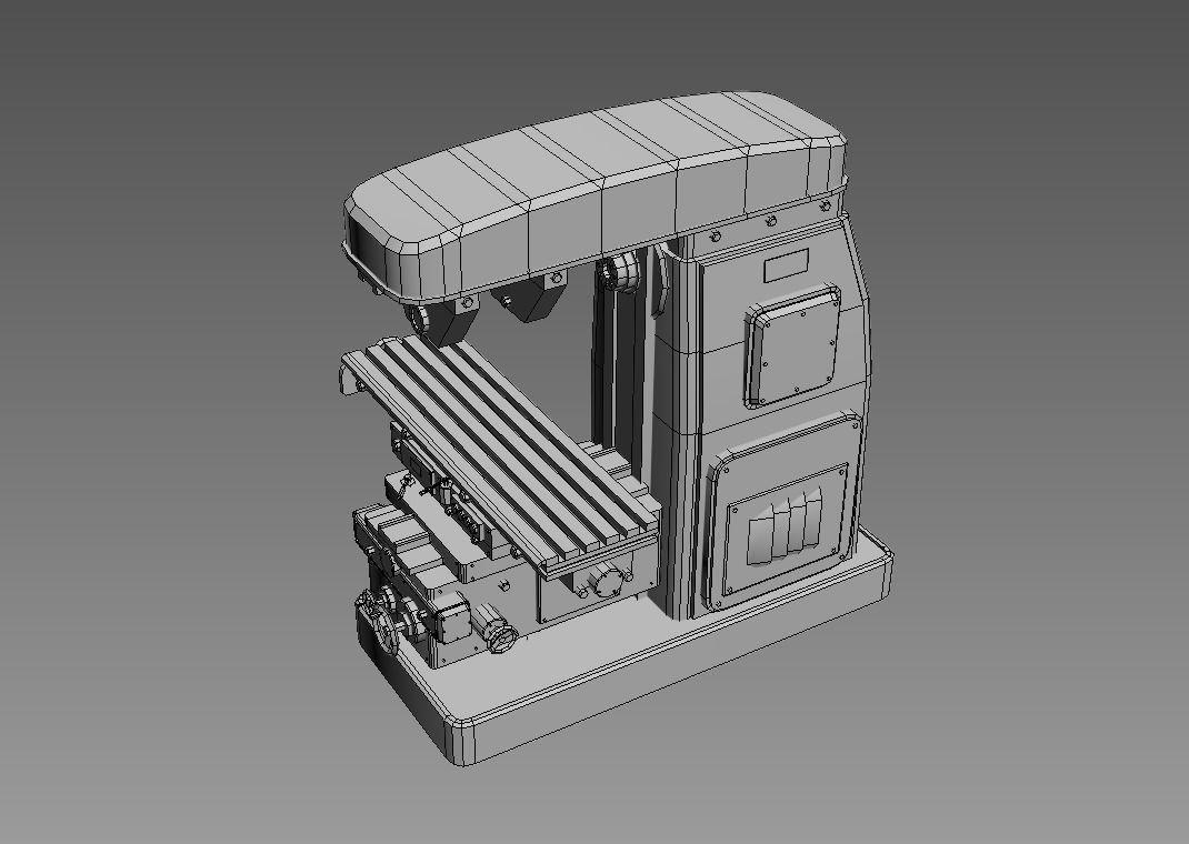 horizontal milling machine 1 Low-poly 3D model_10