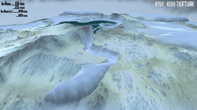 Snow Mountain Low-poly 3D model