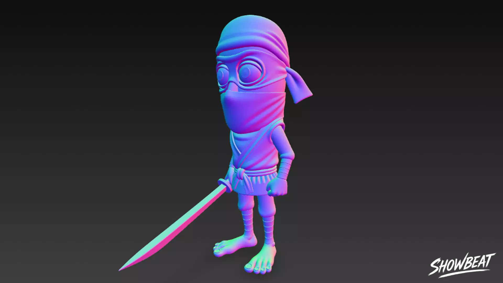Tung Tung Tung Sahur Ninja Low-poly 3D model_7