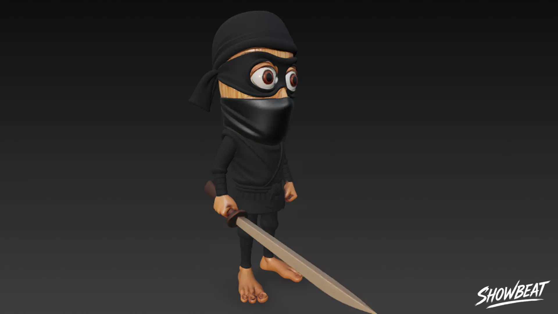 Tung Tung Tung Sahur Ninja Low-poly 3D model_3