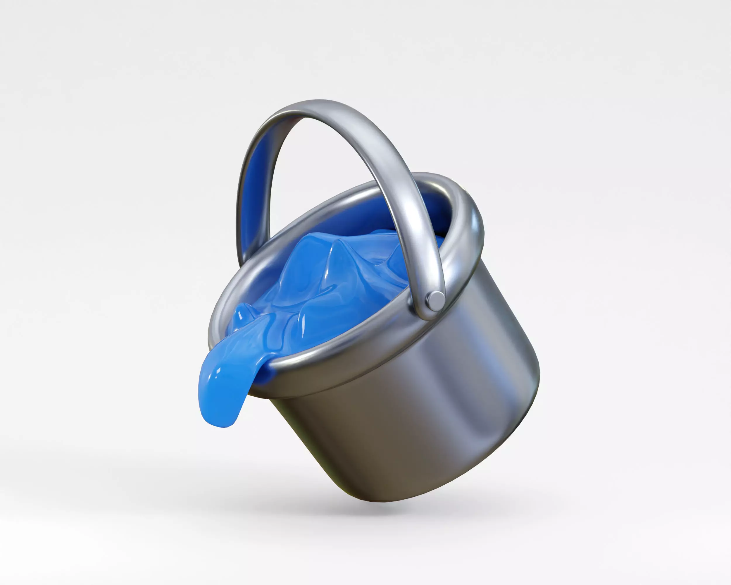 Water bucket Low-poly 3D model_0