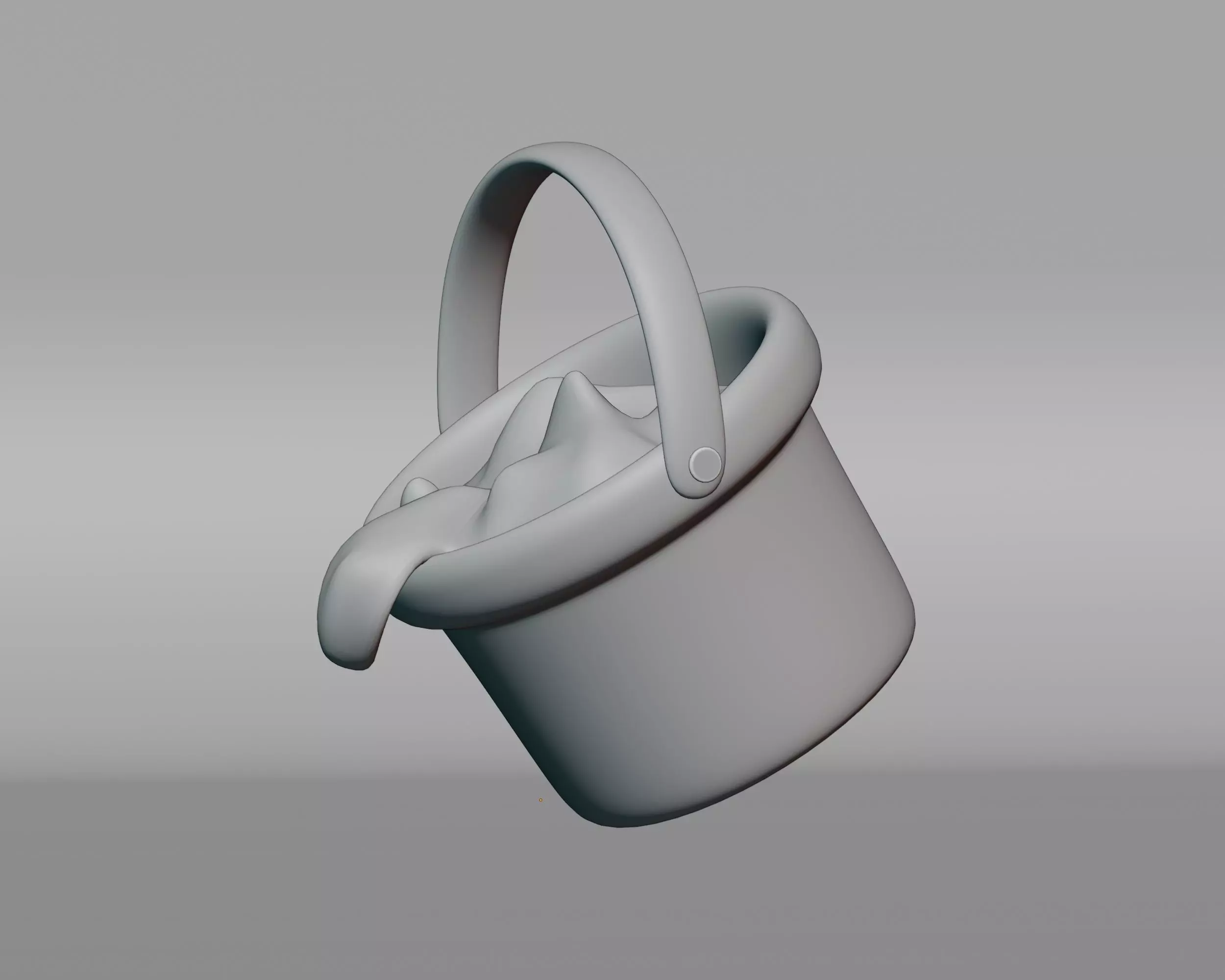 Water bucket Low-poly 3D model_3