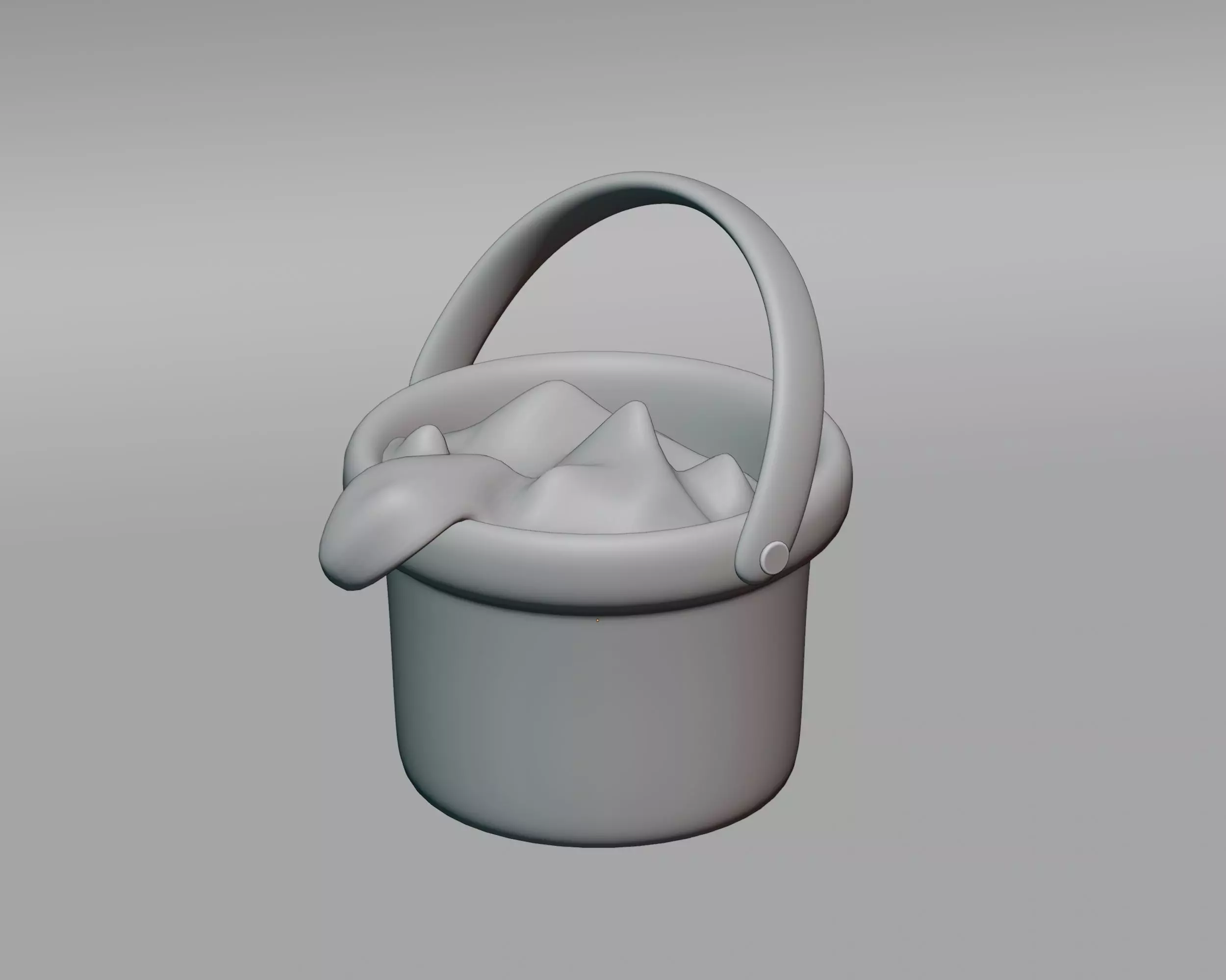 Water bucket Low-poly 3D model_5