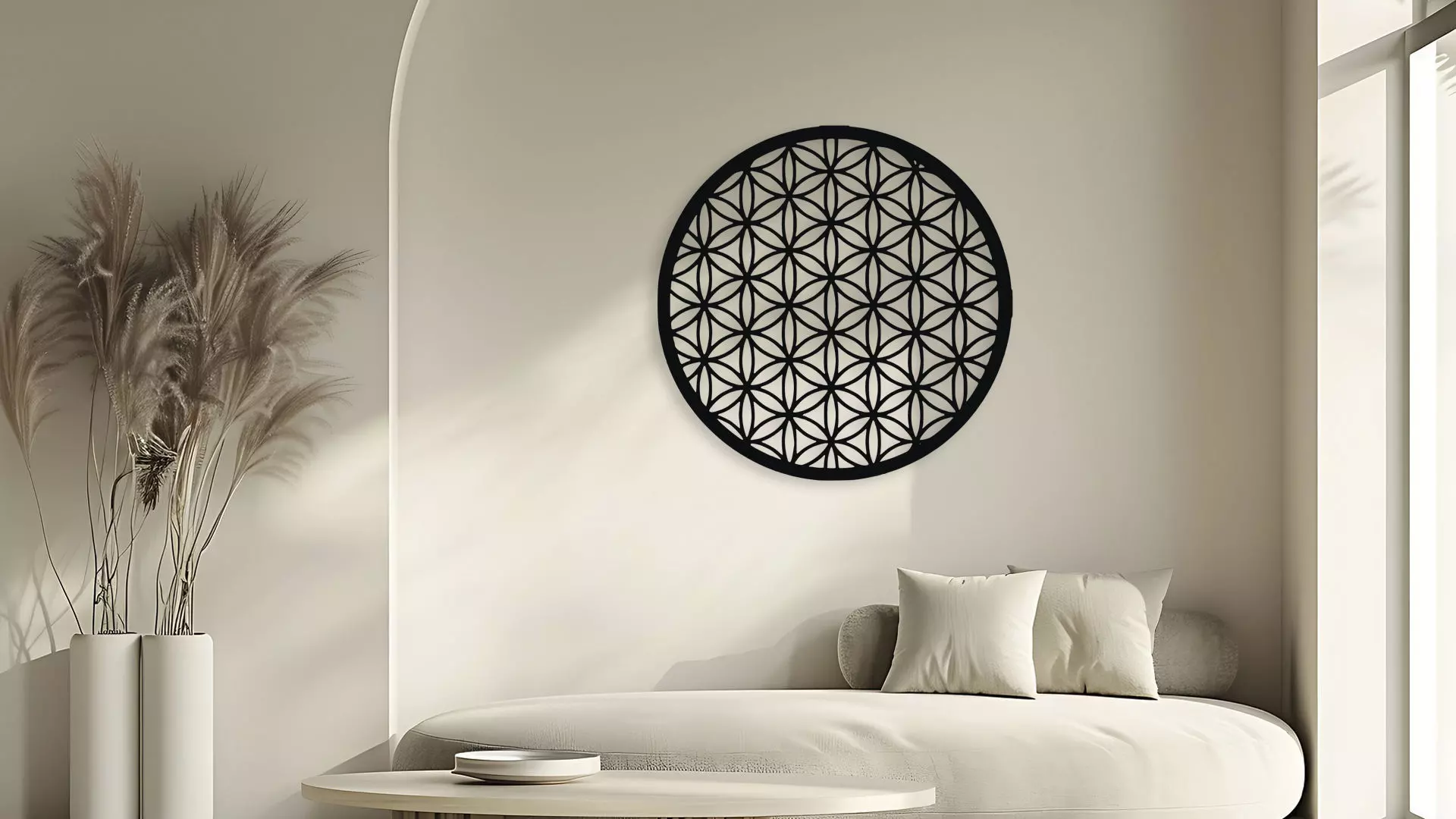 Flower of Life Sacred Geometry Wall Art Decor 3D model_5