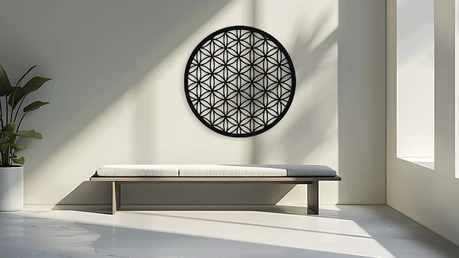 Flower of Life Sacred Geometry Wall Art Decor 3D model_3