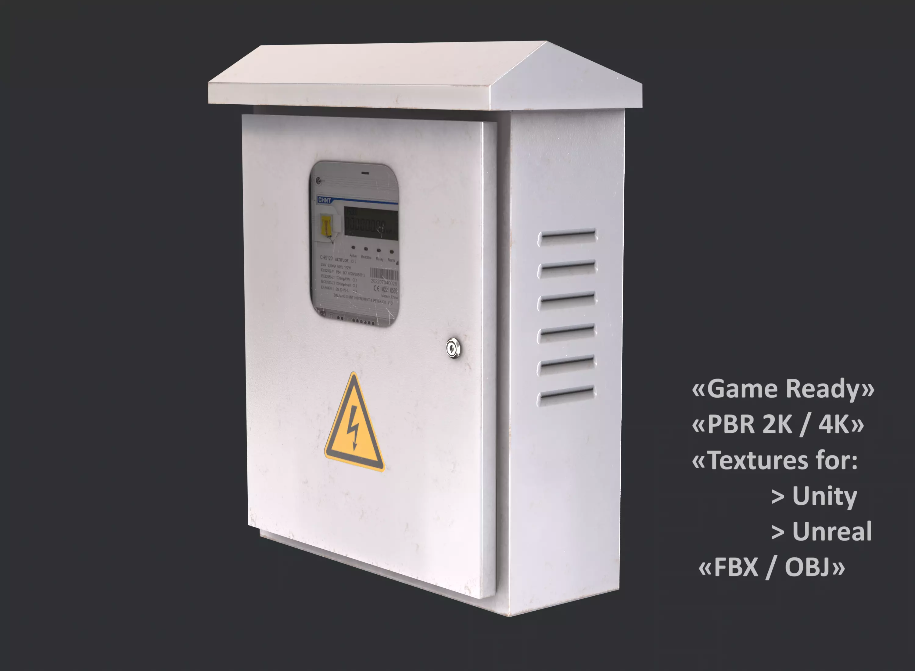 Electrical Box Game Ready PBR Prop Low-poly 3D model_0