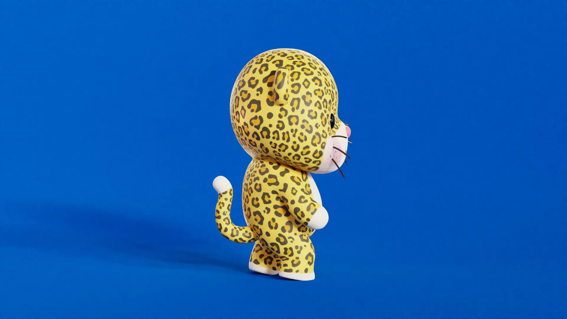 Leopard Character Cartoon Chibi Kawaii Rigged Animated Low-poly 3D model_4