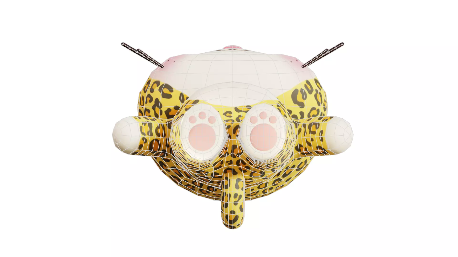 Leopard Character Cartoon Chibi Kawaii Rigged Animated Low-poly 3D model_12