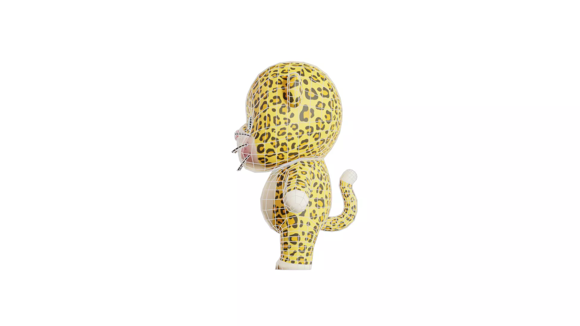 Leopard Character Cartoon Chibi Kawaii Rigged Animated Low-poly 3D model_9