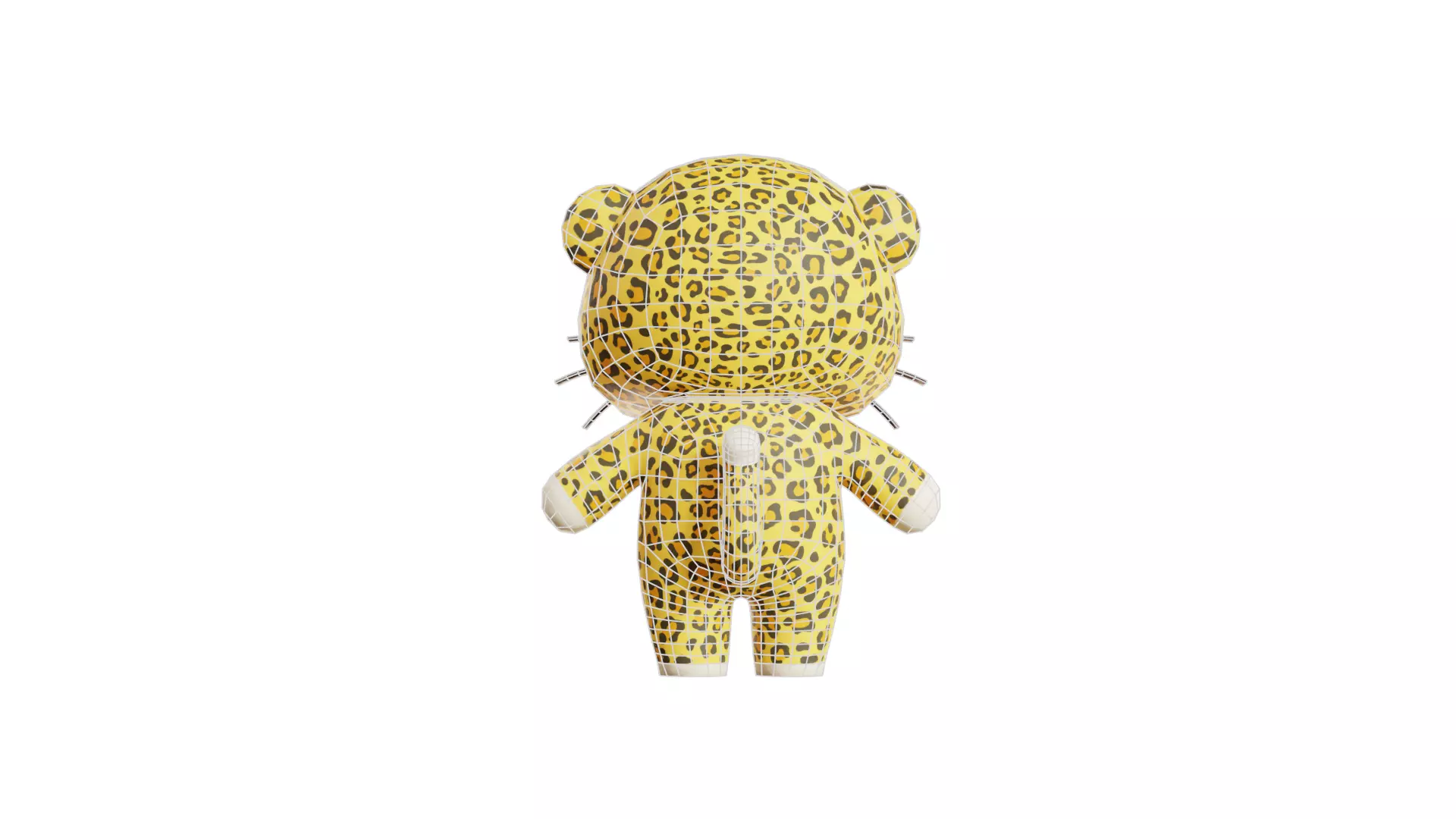 Leopard Character Cartoon Chibi Kawaii Rigged Animated Low-poly 3D model_10