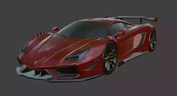 Generic Red Sports 3D Model