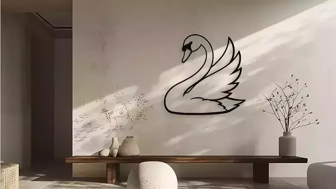 Elegant Swan Wall Decor Art